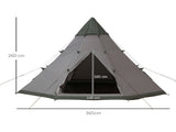 6 Men Tipi Tent with Carry Bag - Grey T3398P348696
