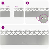 Lawn Edgings 20 pcs Silver 103 x 0.05 x 22 cm Galvanised Steel 874844