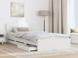 Bed Frame with Drawer White 100 x 200 cm Engineer Wood 3413033