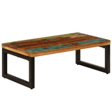 Coffee Table 100x50x35 cm Solid Reclaimed Wood and Steel 247338