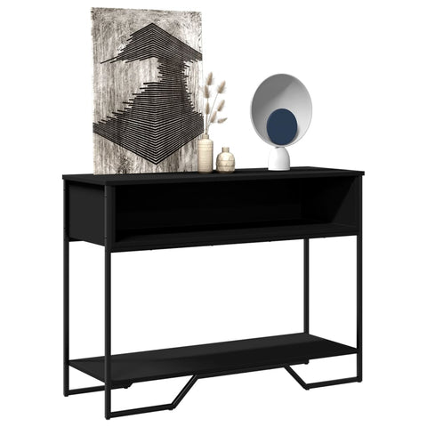 ZNTS Console Table Black 100x35x74.5 cm Engineered Wood 848529