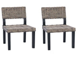 Dining Chair 2 pcs Kubu Rattan Black Wash 46 x 55 x 84 cm 42012425