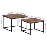 Nesting Coffee Tables 2 pcs Solid Wood Teak 358536