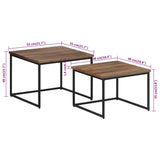 Nesting Coffee Tables 2 pcs Solid Wood Teak 358536