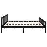 Bed Frame without Mattress Black Solid Wood 200x200 cm 810703