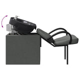 Shampoo Chair Dark Grey and Black 63 x 141 x 92 cm Fabric 42009074