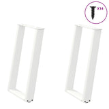 ZNTS vidXL Dining Table Legs U-Shaped 2 pcs White 60x cm Steel 4012789