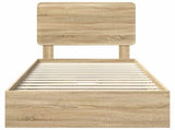 Storage Bed with Drawer Sonoma Oak 100 x 200 cm Engineered Wood 3412716