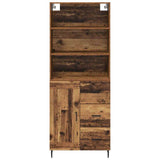 Highboard Old Wood 69.5 x 34 x 180 cm Engineered Wood and Glass 3415688