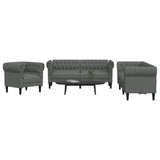 Living Room Couch 3 pcs Dark Grey 201.5 x 74.5 x 74.5 cm Fabric 3385859