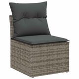 Garden Sofa Set with Cushion 14 pcs Grey Poly Rattan 3364958