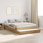 Storage Bed Frame with Drawer Artisan oak 236.5 x 140 x 31.5 cm 3335644