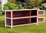 Rabbit Hutch 2-Tier Guinea Pig Cage Bunny House Cage with No-Leak Trays for Indoor and T3398P547947