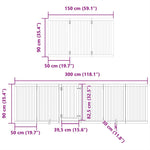 Dog Gate with Door Foldable 9 Panels 450 cm Poplar Wood 3155644