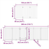 Dog Gate with Door Foldable 9 Panels 450 cm Poplar Wood 3155644