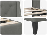 Bed Frame with Headboard Dark Grey 90 x 190 cm Velvet 42027455
