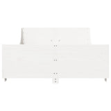 Bed Frame without Mattress White 150x200 cm King Size Solid Wood Pine 3302280