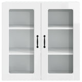 Wall Glass Cabinet PORTO High Gloss White 80 x 31 x 80 cm 885419