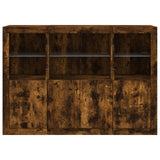 Sideboards with LED Lights 3 pcs Smoked Oak Engineered Wood 3209111