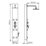 Shower Panel Unit Glass 18x42.1x120 cm Black 142991