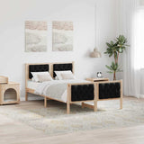 Bed Frame with Headboard Black 120 x 200 cm Solid Pine Wood 878401