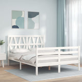 Bed Frame without Mattress White Small Double Solid Wood 3194347