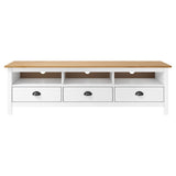 TV Cabinet Hill White 158x40x47 cm Solid Pine Wood 288930