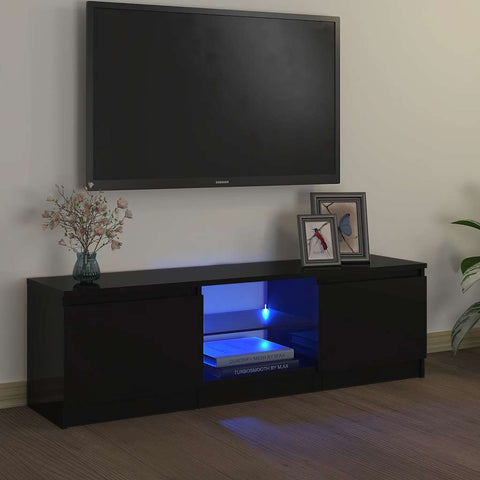 TV Cabinet with LED Lights Black 120x30x36 cm 804284