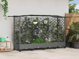 Raised Bed with Trellis and Roof Light Grey 203.5 x 40 x 129 cm 3423155