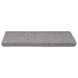 ZNTS Stair Mats Self-adhesive Sisal-Look 30 pcs 65x21x4 cm Silver 3365883