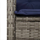 9 Piece Garden Dining Set with Cushions Grey Poly Rattan 3212448