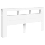 LED Headboard White 200 cm Engineered Wood 837365