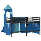 Kids' Loft Bed with Tower without Mattress Blue 80x200 cm 3207070