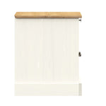 ZNTS Bedside Cabinet VIGO White 42x35x42 cm Solid Wood Pine 353158