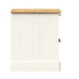 ZNTS Bedside Cabinet VIGO White 42x35x42 cm Solid Wood Pine 353158