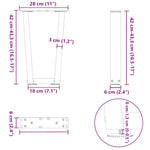 ZNTS Dining Table Legs V-Shape 2 pcs White 28x cm Steel 4012621