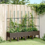 Garden Planter with Trellis Brown 160x40x142.5 cm PP 367965