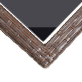 Dining Set Brown Poly rattan, powder-coated steel, glass Medium 3072451