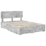 Bed Frame Concrete Grey 150 x 200 cm Engineered Wood 3412360