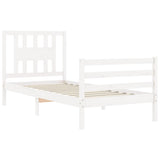 Bed Frame without Mattress White Single Solid Wood 3194537