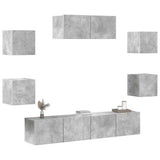 7 Piece TV Cabinet Set Concrete Grey Engineered Wood 3114513
