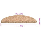 Stair Mats 30 pcs 56x17x3 cm Gold Half Round 3365808