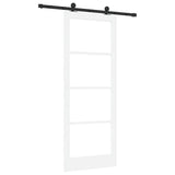 Sliding Door ORKDAL White 83 x 211 cm Solid Pine Wood and Glass 3332112