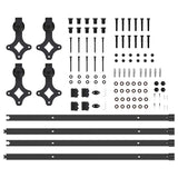 Sliding Door Hardware Kit 427 cm Steel Black 3295792
