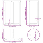 ZNTS Dining Table Legs T-Shaped 2 pcs White 50x35x cm Steel 4013049