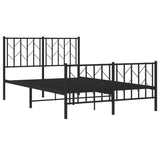 Metal Bed Frame without Mattress with Footboard Black 120x190cm 374452