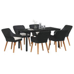 Garden Dining Set with Cushion 7 pcs Black Poly Rattan 3261674