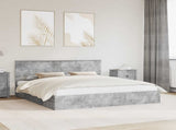 Storage Bed Concrete Grey 200 x 200 cm Engineered Wood 3408427