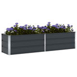 Planter Anthracite 195 x 50 x 45 cm Galvanised Steel 42018204