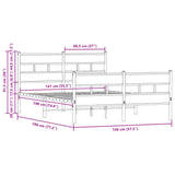 Bed Frame without Mattress with Headboard and Footboard 140x190 cm 4017169